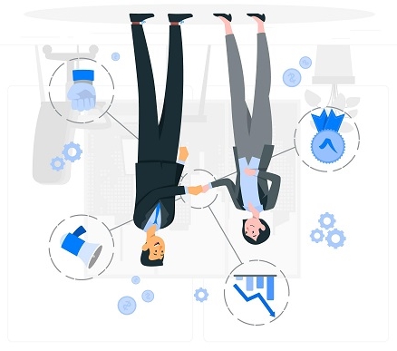 握手をする2人のパートナー