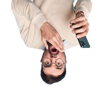 ショックを受けた男性