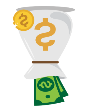 お金を持って喜ぶ男性