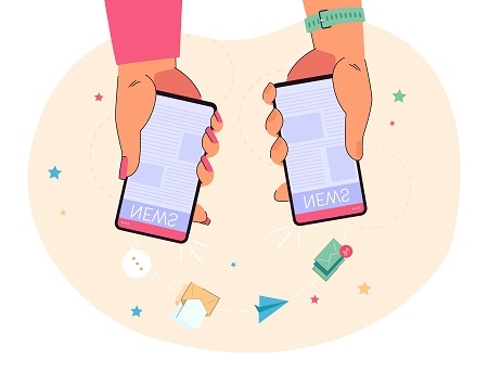 スマートフォンでニュースを見る