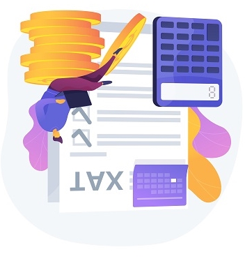 税金を計算する男性