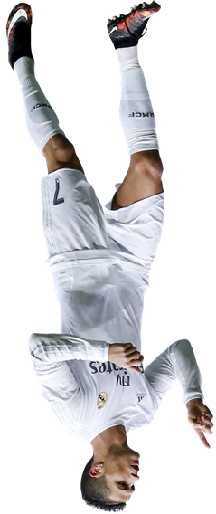 喜ぶサッカー選手